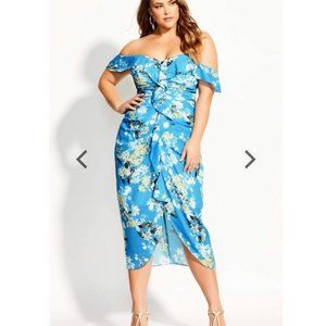 NWT City Chic Whisper Floral Midi Dress M